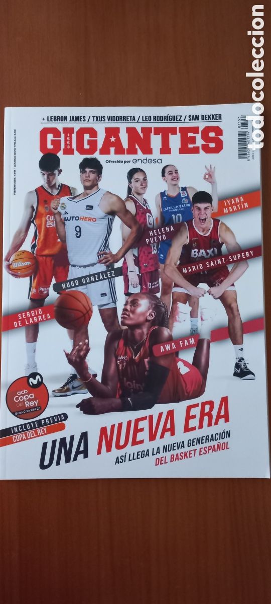 Coleccionismo deportivo: Revista Gigantes febrero 2025 baloncesto Lebron James Txus Vidorreta Leo Rodr&iacute;guez Sam Dekker