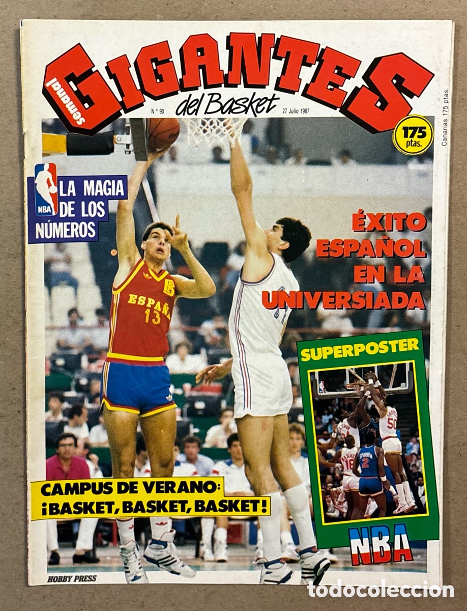 Coleccionismo deportivo: GIGANTES DEL BASKET N&deg; 90 (1987). SELECCI&Oacute;N ESPA&Ntilde;OLA, RAFA RULL&Aacute;N, JIM PETERSEN, DORSALES NBA