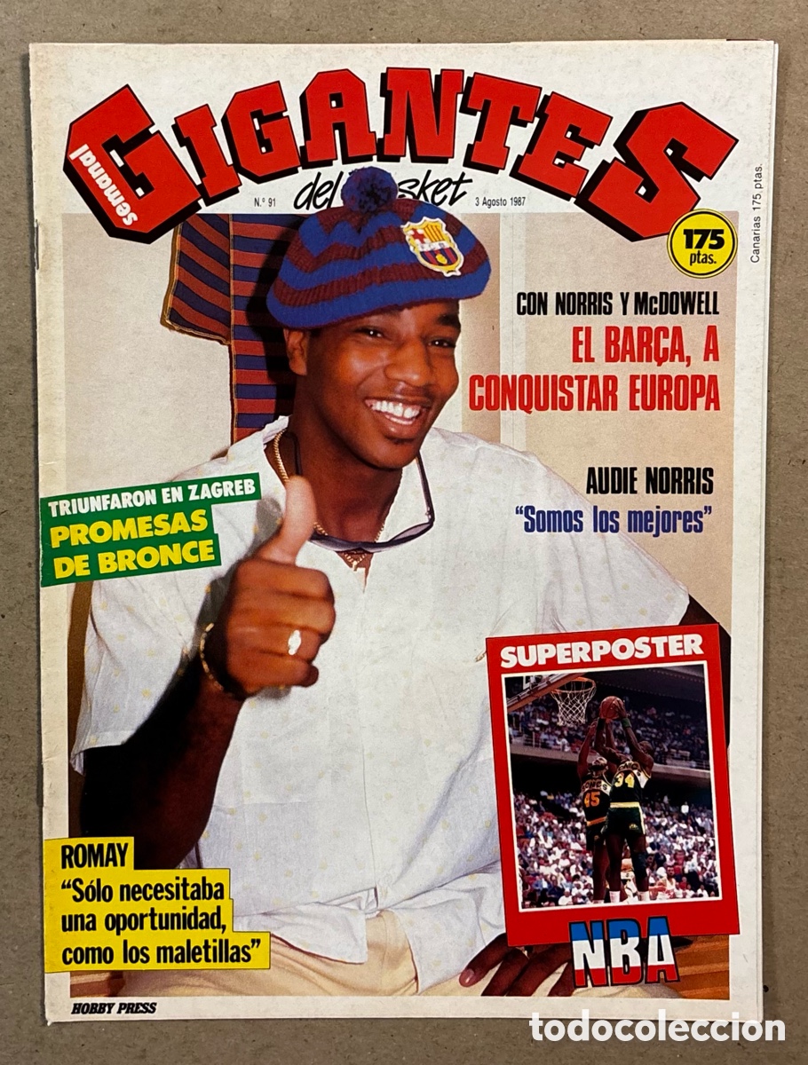 Coleccionismo deportivo: GIGANTES DEL BASKET N&deg; 91 (1987). AUDIE NORRIS, FERNANDO ROMAY, SELECCI&Oacute;N ESPA&Ntilde;OLA JUNIOR,&hellip;