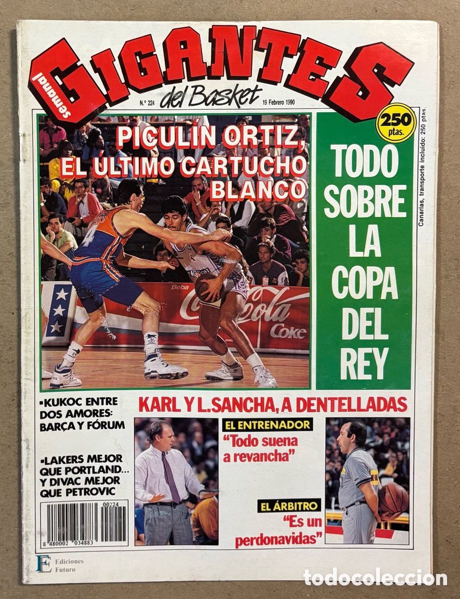 Sammelleidenschaft Sport: GIGANTES DEL BASKET N&deg; 224 (1990). PICUL&Iacute;N ORTIZ, COPA DEL REY, KUKOC, LAKERS, KARL Vs SANCHA,&hellip;