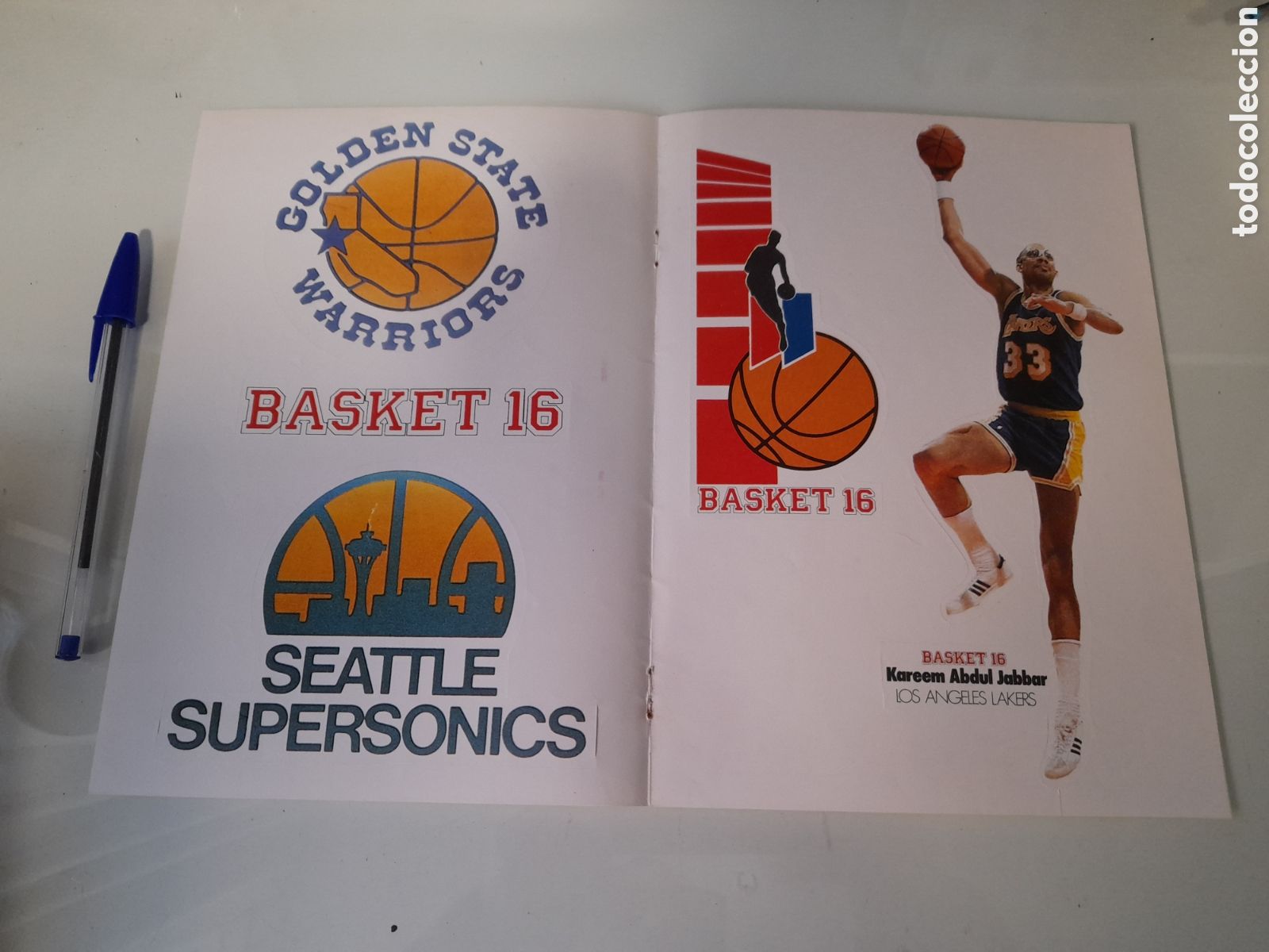 Sammelleidenschaft Sport: ANTIGUAS PEGATINAS REVISTA BASKET 16. A&Ntilde;OS 80. KAREEM ABDUL JABBAR