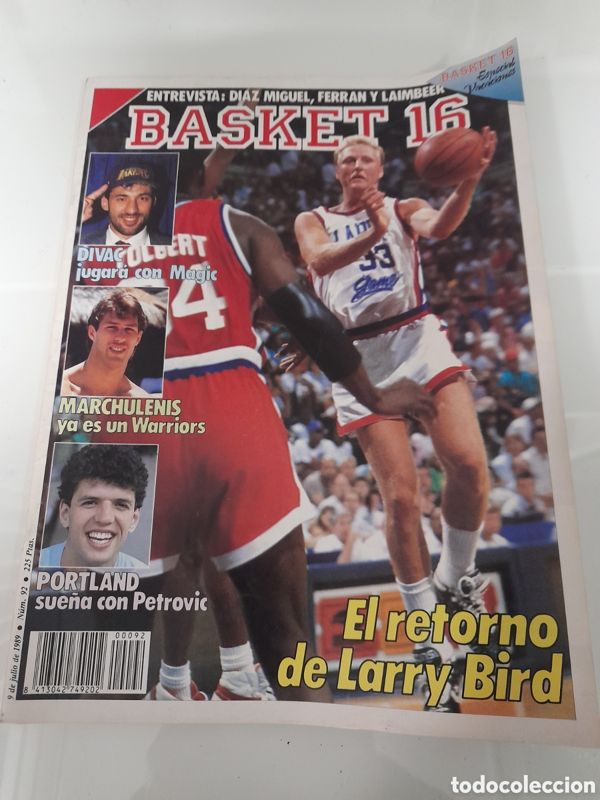 Coleccionismo deportivo: ANTIGUA REVISTA BASKET 16. NUM. 92. 1989. CON POSTER DE LARRY BIRD.