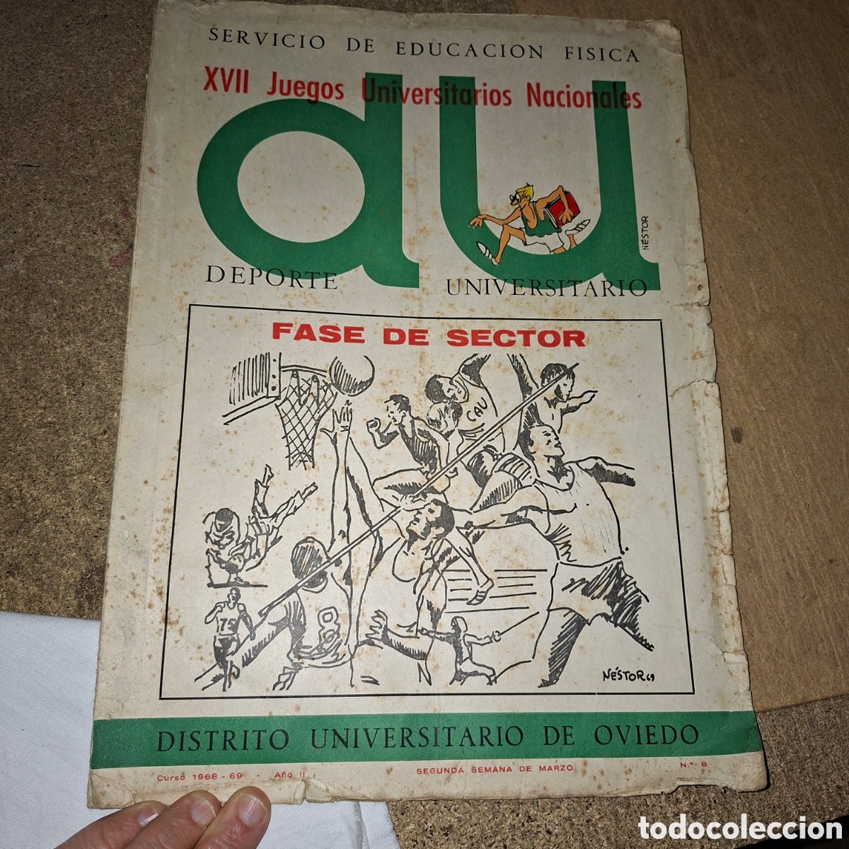 Collezionismo sportivo: DU.XVII JUEGOS UNIVERSITARIOS NACIONALES.OVIEDO 1969.ILUSTRADOR NESTOR