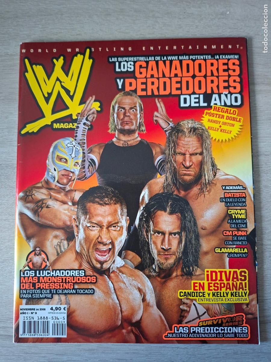 Coleccionismo deportivo: REVISTA WWE MAGAZINE - A&Ntilde;O I (2008) - N&ordm; 9 - GANADORES Y PERDEDORES DEL A&Ntilde;O - PRESSING CATCH