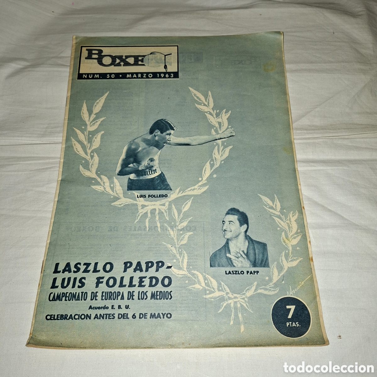 Coleccionismo deportivo: BOXEO REVISTA N&ordm; 50.-MARZO 1963. PUBLICIDAD LUBE-NSU CONTRAPORTADA DUILIO LOI