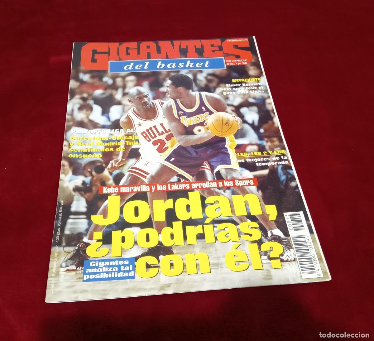 Colecionismo desportivo: REVISTA MAGAZINE GIGANTES DEL BASKET NBA ACB #813 2001 SIN POSTER MICHAEL JORDAN VS KOBE BRYANT