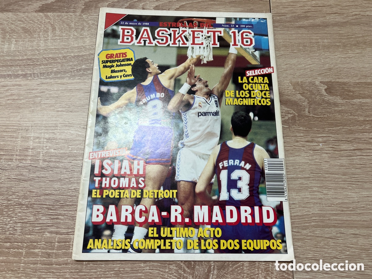 Collectionnisme sportif: 1988 ESTRELLAS DEL BASKET 16 N 33 ISIAH THOMAS BAR&Ccedil;A REAL MADRID