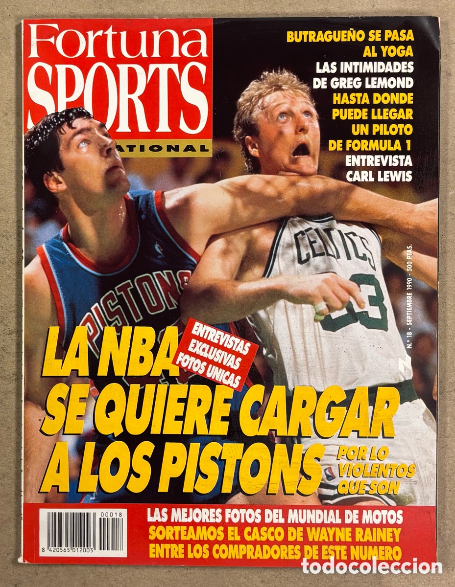 Coleccionismo deportivo: FORTUNA SPORTS INTERNATIONAL N&deg; 18 (1990). NBA DETROIT PISTONS, BUTRAGUE&Ntilde;O, POSTER INDURAIN, CARL LE