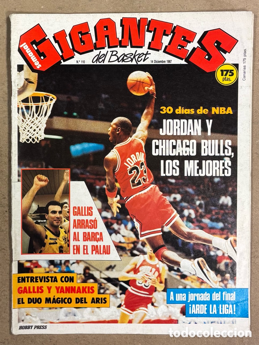 Collectionnisme sportif: GIGANTES DEL BASKET N&deg; 110 (1987). MICHAEL JORDAN, NICOS GALLIS, YANNAKIS,..