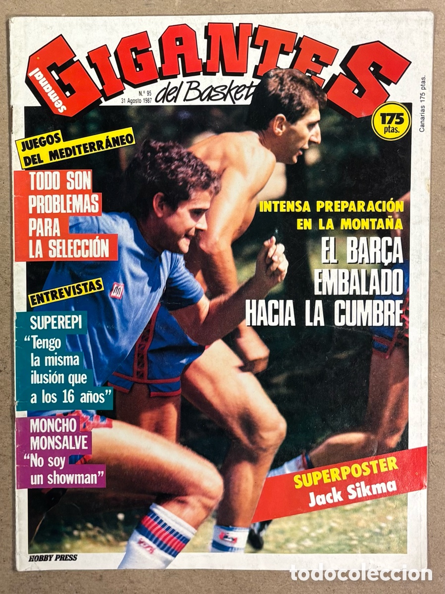 Collectionnisme sportif: GIGANTES DEL BASKET N&deg; 95 (1987). EPI, MONCHO MONSALVE, ANUNCIO KRONOS PETROVIC TOP,&hellip;