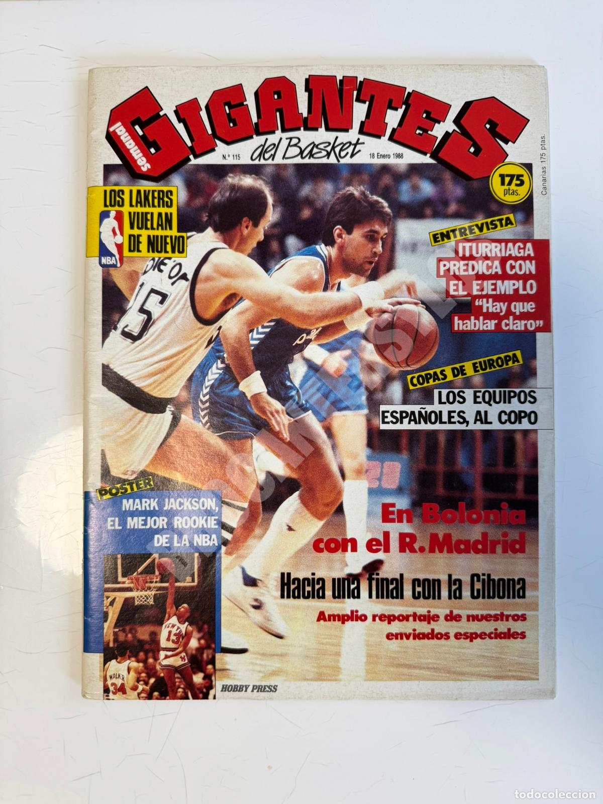 Sports collectibles: GIGANTES DEL BASKET N.&ordm; 115 (1988) &ndash; P&oacute;ster de Mark Jackson incluido