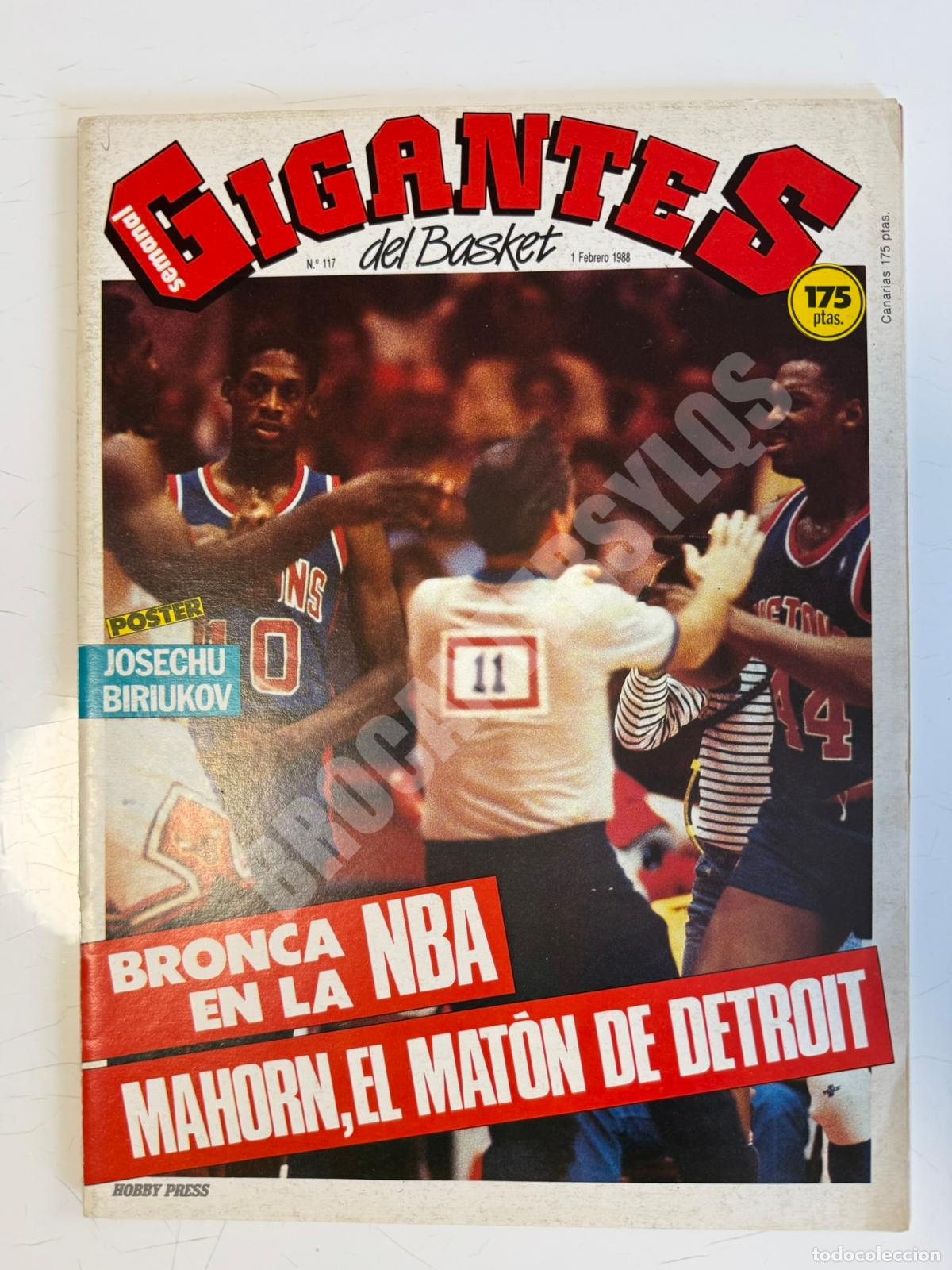 Collezionismo sportivo: GIGANTES DEL BASKET N.&ordm; 117 (1988) &ndash; P&oacute;ster de Josechu Biriukov