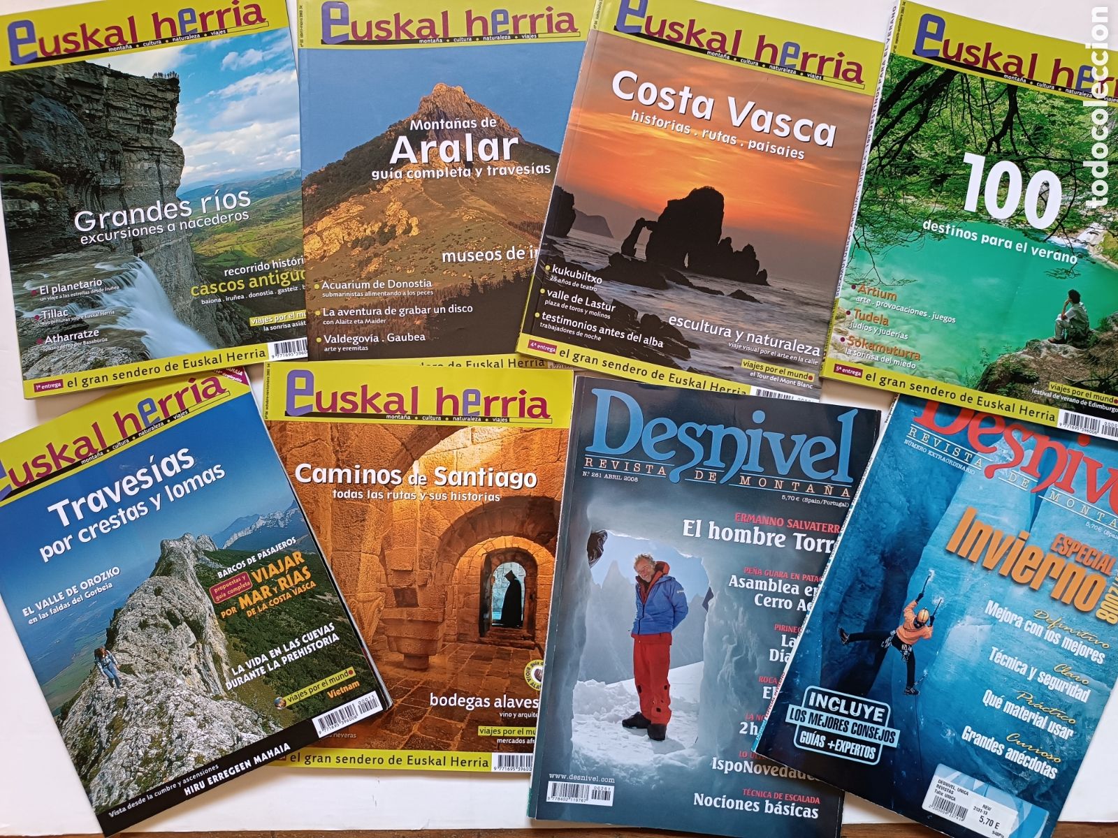 Collezionismo sportivo: *LOTE* revistas EUSKAL HERRIA + DESNIVEL (1, 3, 4, 5, 6, 15 + 261 y Especial de Invierno 2007-08)