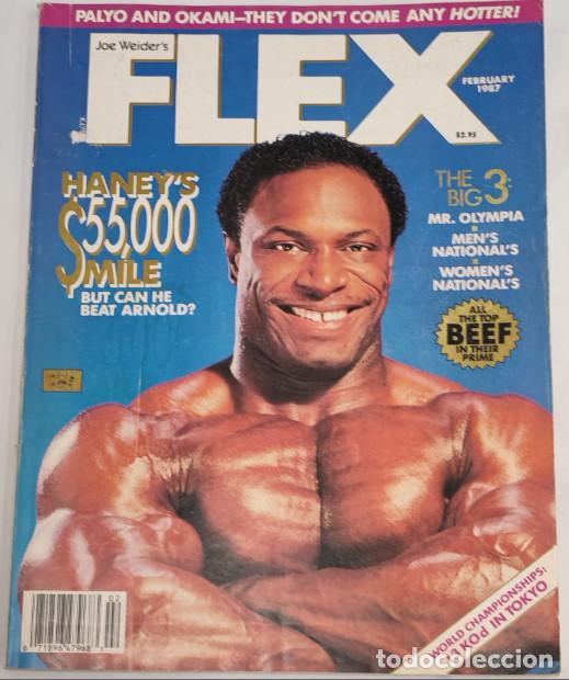 Collezionismo sportivo: MAGAZINE FLEX FEBRUARY 1987, REVISTA DE CULTURISMO, HANEY'S SMILE