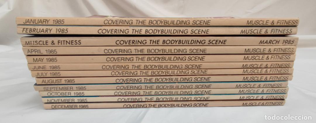 Coleccionismo deportivo: 12 REVISTAS DE CULTURISMO MUSCLE & FITNESS, A&Ntilde;O COMPLETO 1985, ARNOL SCHWARZENEGGER, STALLONE