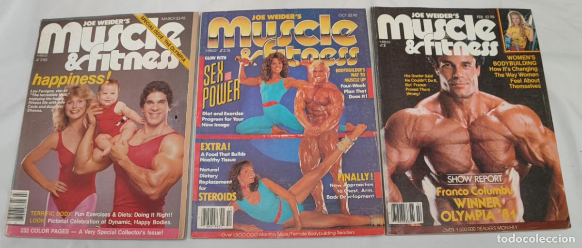 Collezionismo sportivo: 3 REVISTAS DE CULTURISMO MUSCLE & FITNESS, 1982, FRANCO COLUMBU, LOU FERRIGNO, HULK