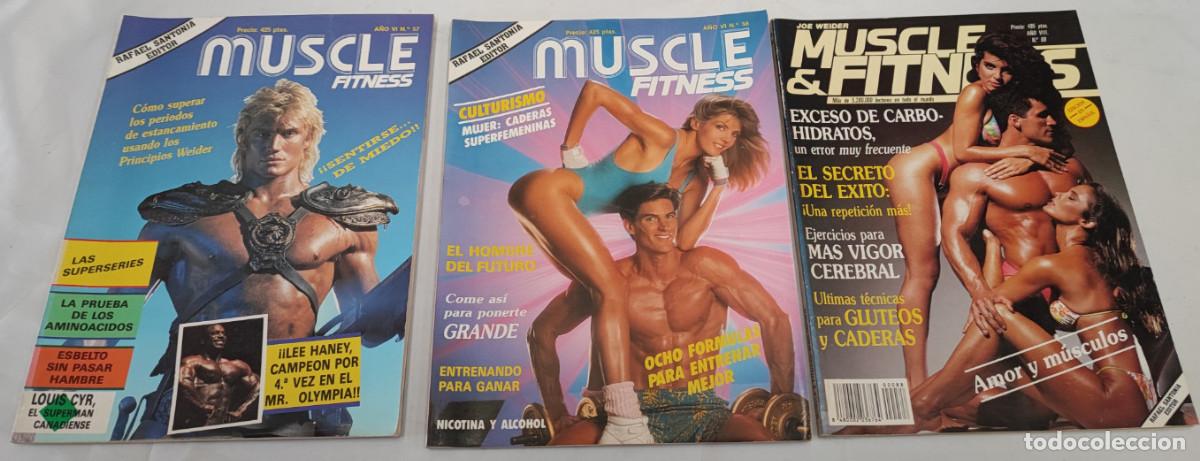 Collezionismo sportivo: 3 REVISTAS DE CULTURISMO MUSCLE & FITNESS, A&Ntilde;O 1988 90, DOLP LUNDGREN