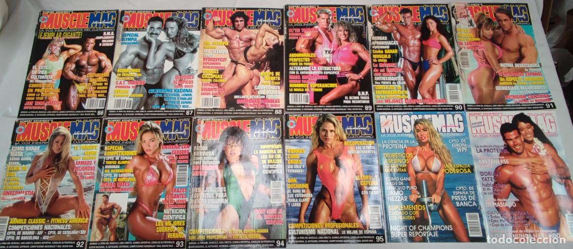 Coleccionismo deportivo: 12 REVISTAS DE CULTURISMO MUSCLEMAG ESPA&Ntilde;A, A&Ntilde;O IX COMPLETO, A&Ntilde;OS 90