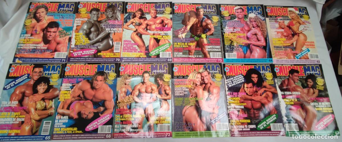 Coleccionismo deportivo: 12 REVISTAS DE CULTURISMO MUSCLEMAG ESPA&Ntilde;A, A&Ntilde;O VI COMPLETO, A&Ntilde;OS 90, POSTERS