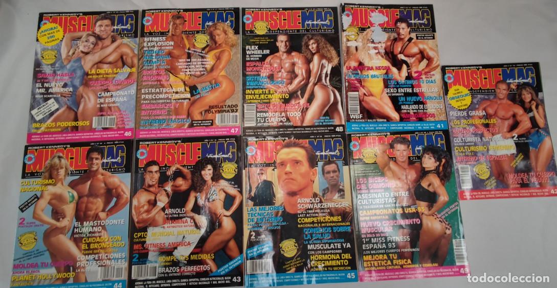 Coleccionismo deportivo: 9 REVISTAS DE CULTURISMO MUSCLEMAG ESPA&Ntilde;A, A&Ntilde;O V, A&Ntilde;OS 90, POSTERS