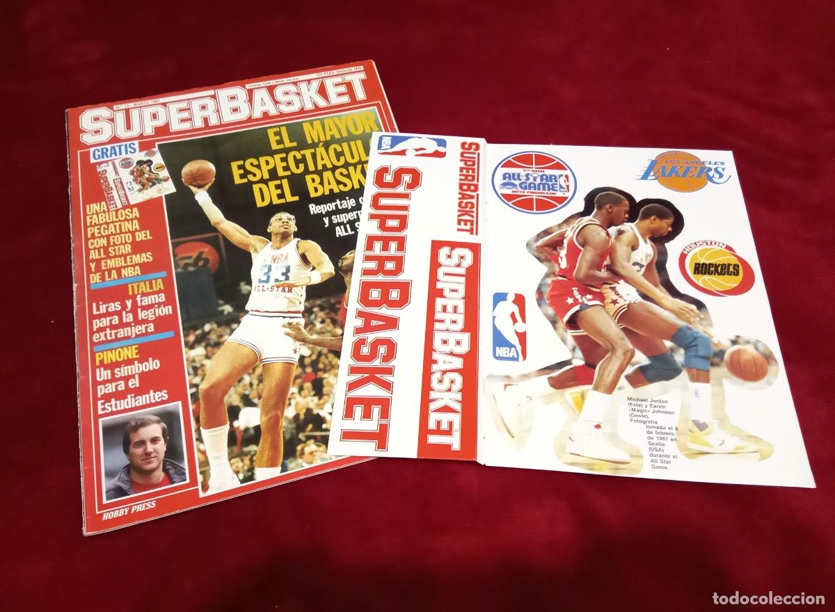 Coleccionismo deportivo: REVISTA PEGATINA STICKER SUPER BASKET SUPERBASKET #13 MICHAEL JORDAN MAGIC JOHNSON NBA ALL STAR 1987