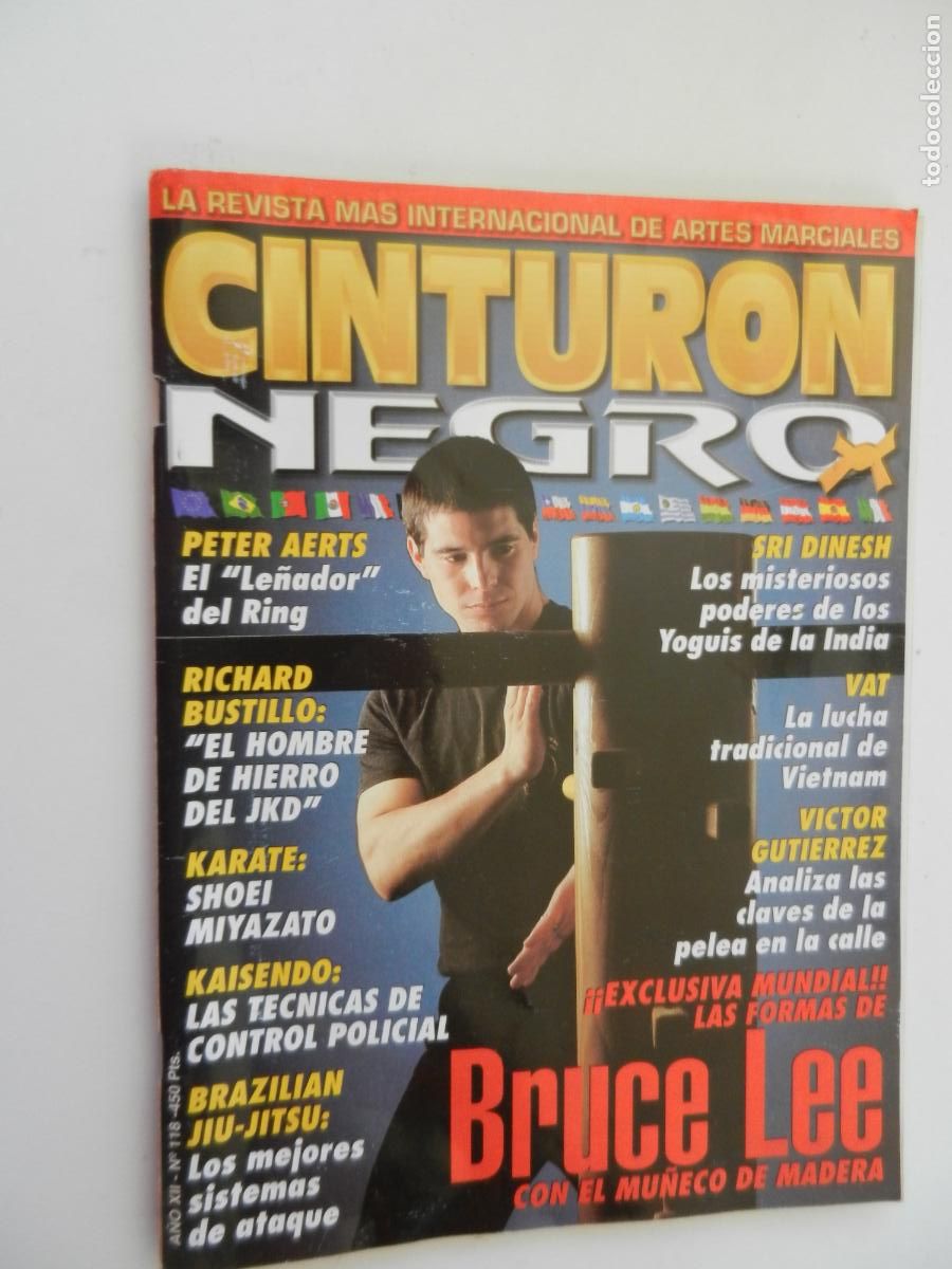 Sports collectibles: CINTURON NEGRO -ARTES MARCIALES N&ordm; 118- VER SUMARIO- BRUCE LEE CON EL MU&Ntilde;ECO DE MADERA