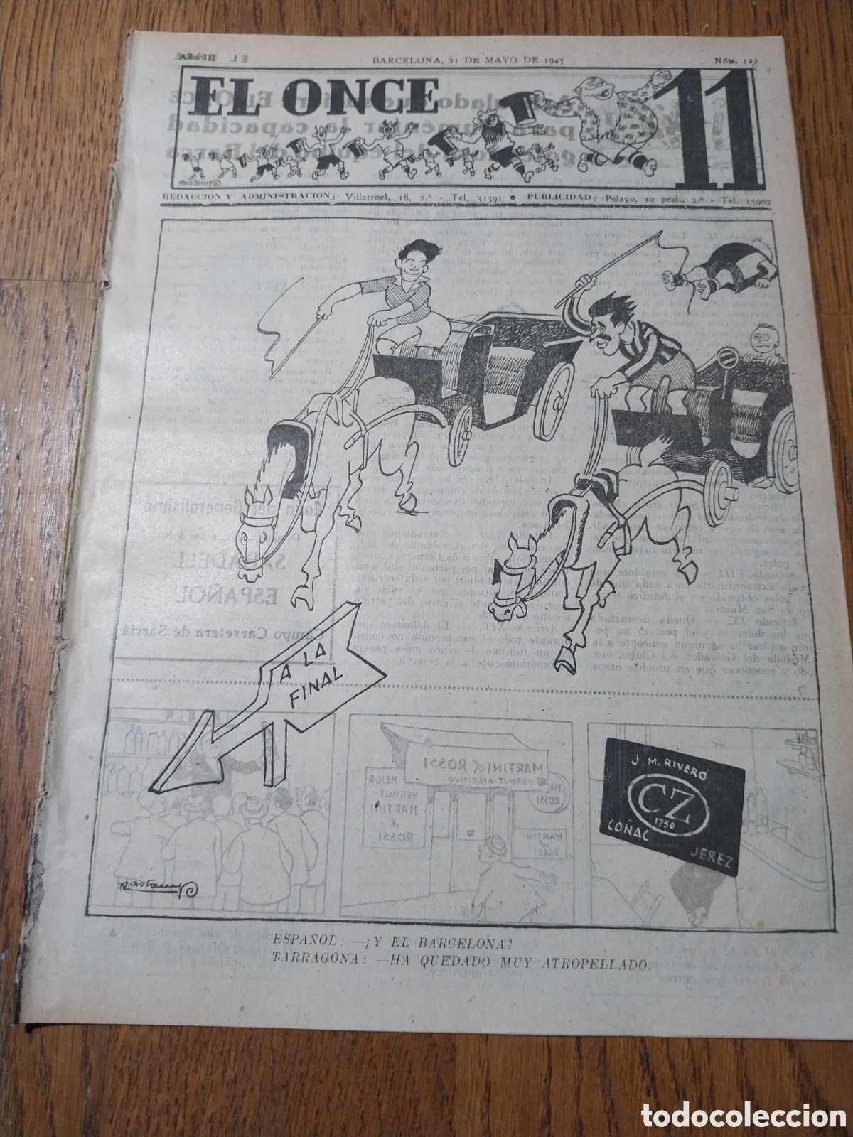 Sports collectibles: EL ONCE 1947 BARCELONA 0 TARRAGONA 2 . ESPA&Ntilde;OL Y TARRAGONA HACIA LA FINAL.