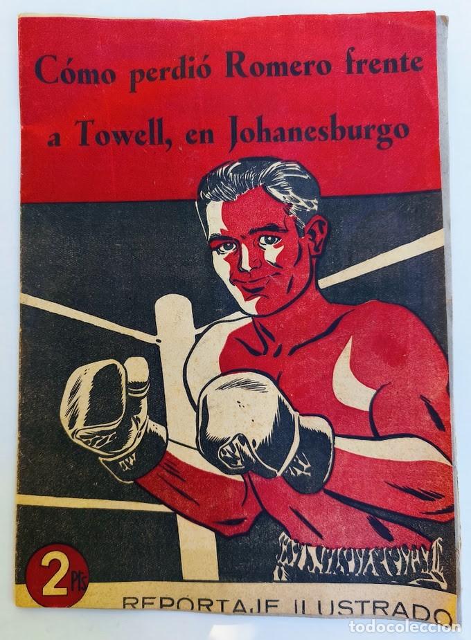 Coleccionismo deportivo: Boxeo. Luis Romero. Vic Towell. 1951.