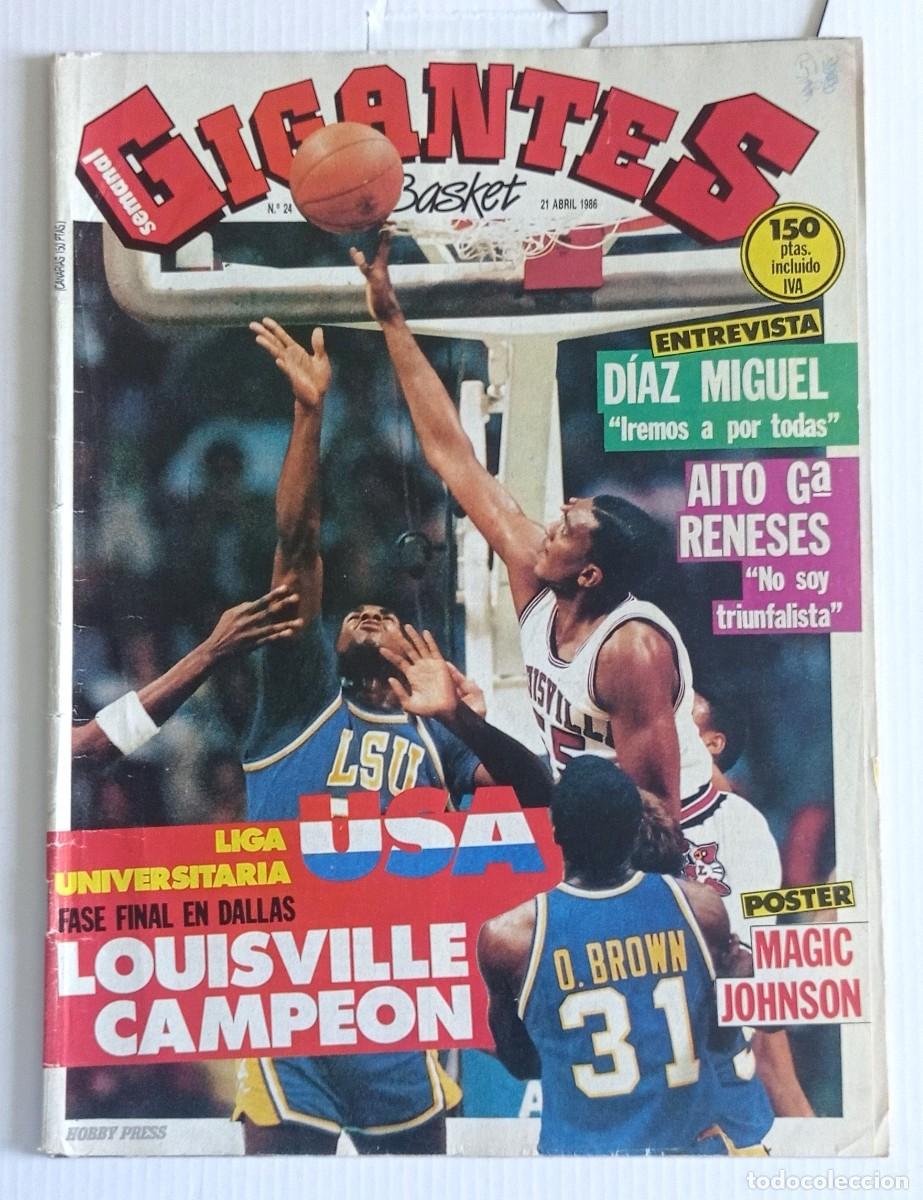 Coleccionismo deportivo: revista GIGANTES del BASKET n&ordm; 24 del a&ntilde;o 1986