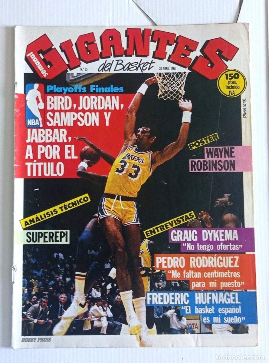 Coleccionismo deportivo: revista GIGANTES del BASKET n&ordm; 25 del a&ntilde;o 1986