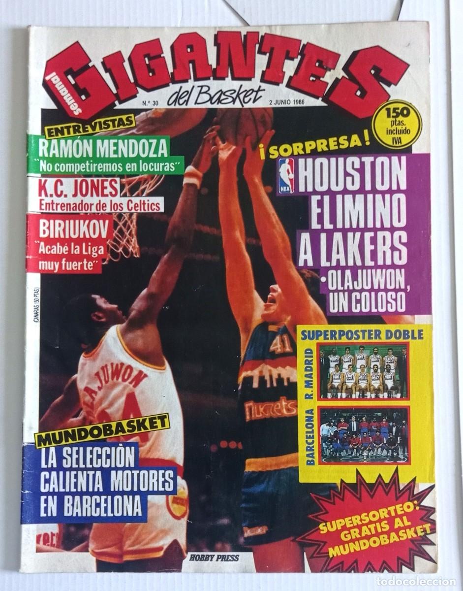 Sports collectibles: revista GIGANTES del BASKET n&ordm; 30 del a&ntilde;o 1986
