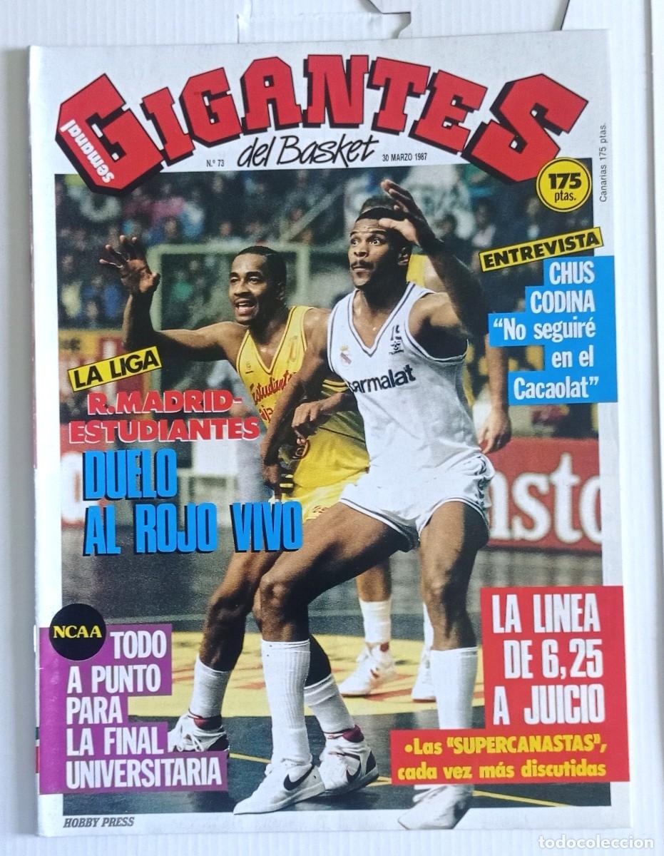 Collezionismo sportivo: revista GIGANTES del BASKET n&ordm; 73 del a&ntilde;o 1987