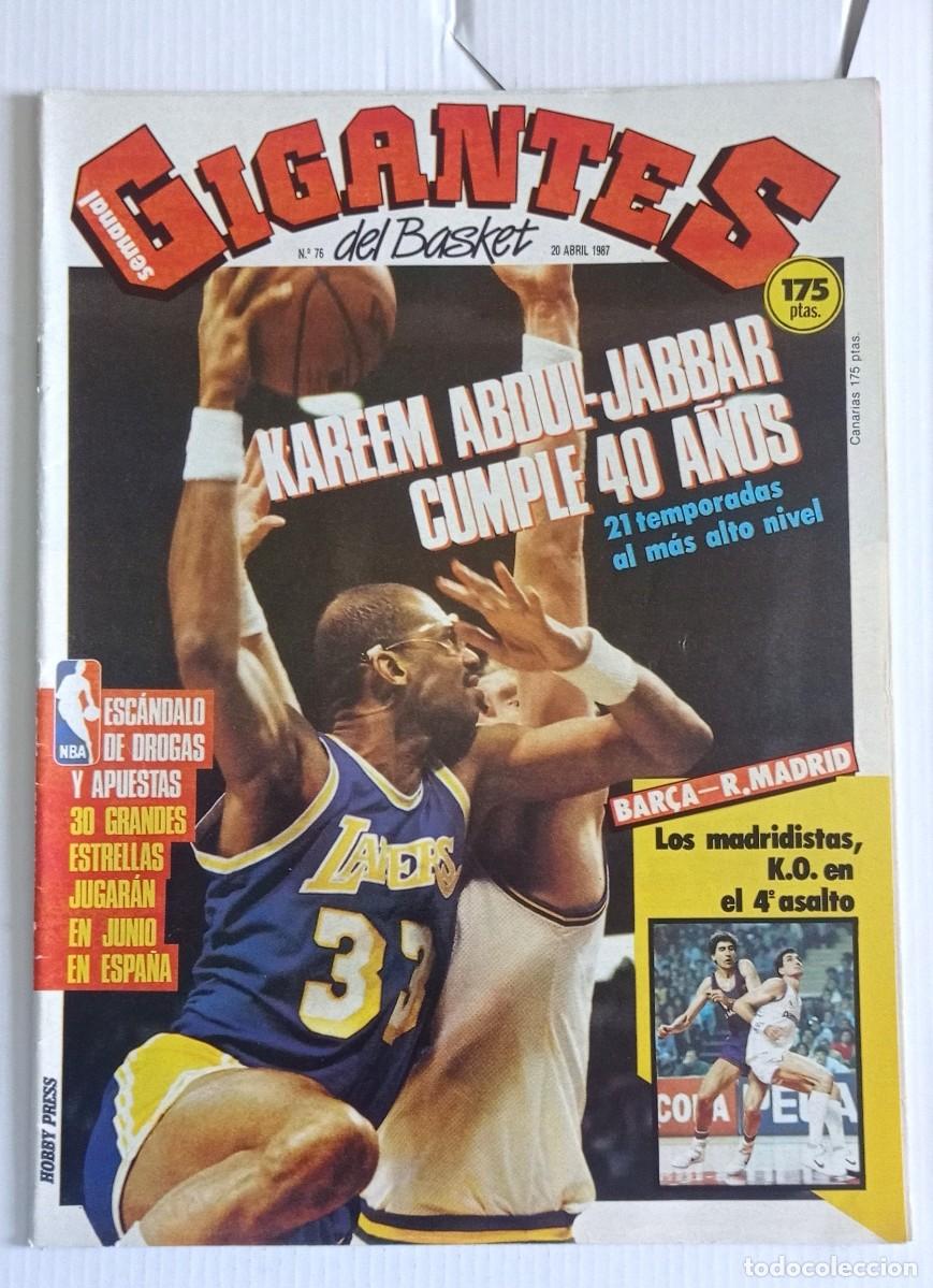 Collezionismo sportivo: revista GIGANTES del BASKET n&ordm; 76 del a&ntilde;o 1987