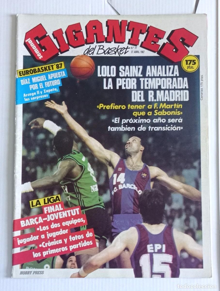 Collezionismo sportivo: revista GIGANTES del BASKET n&ordm; 77 del a&ntilde;o 1987