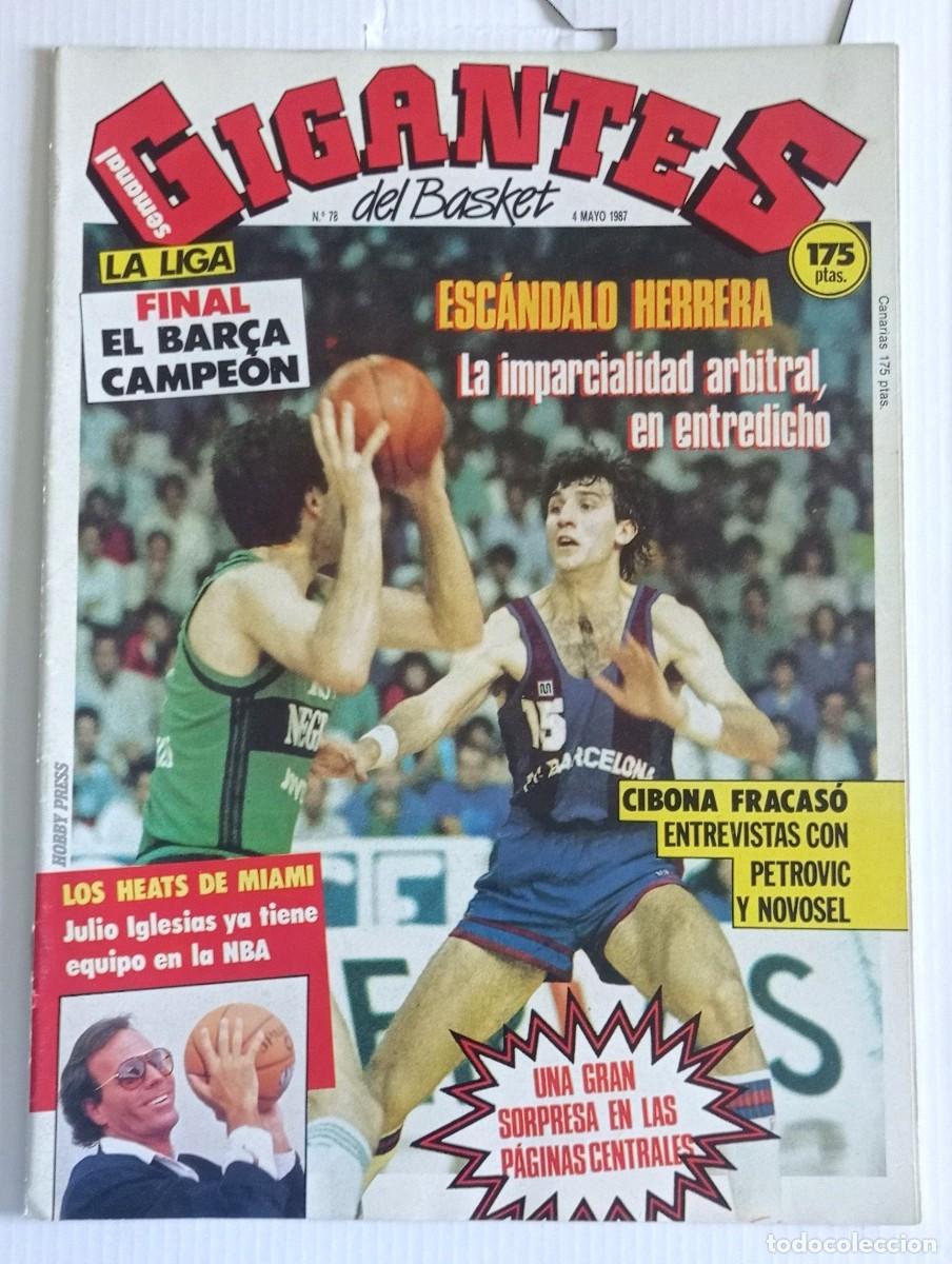 Collezionismo sportivo: revista GIGANTES del BASKET n&ordm; 78 del a&ntilde;o 1987