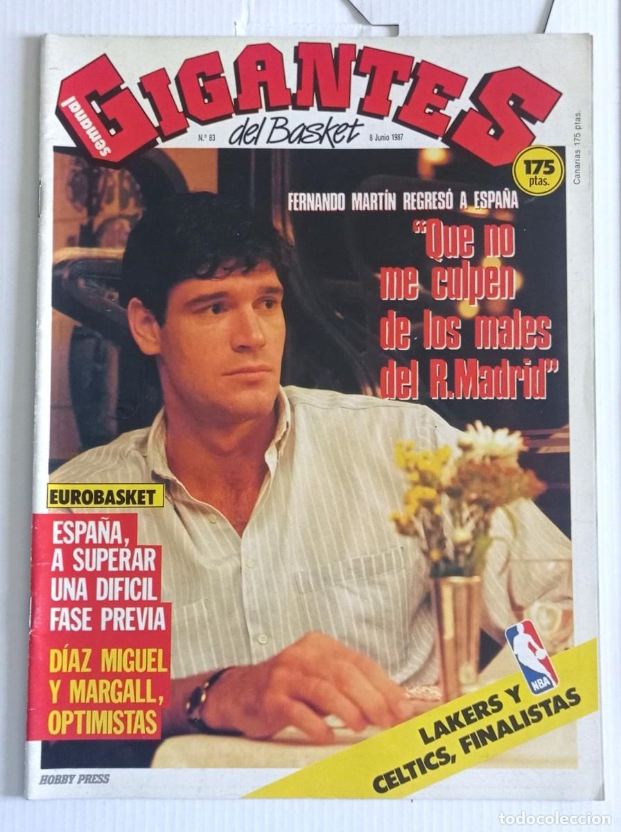 Coleccionismo deportivo: revista GIGANTES del BASKET n&ordm; 83 del a&ntilde;o 1987