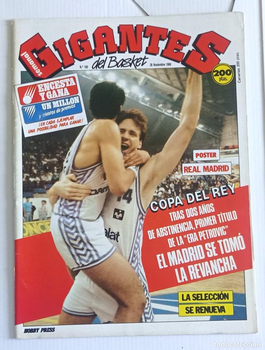 Coleccionismo deportivo: revista GIGANTES del BASKET n&ordm; 160 del a&ntilde;o 1988