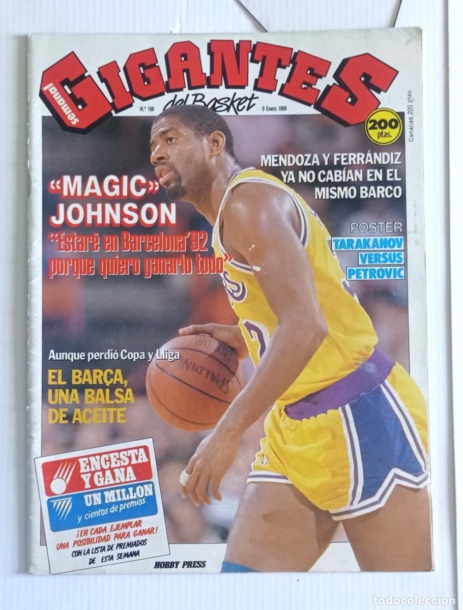 Coleccionismo deportivo: revista GIGANTES del BASKET n&ordm; 166 del a&ntilde;o 1989