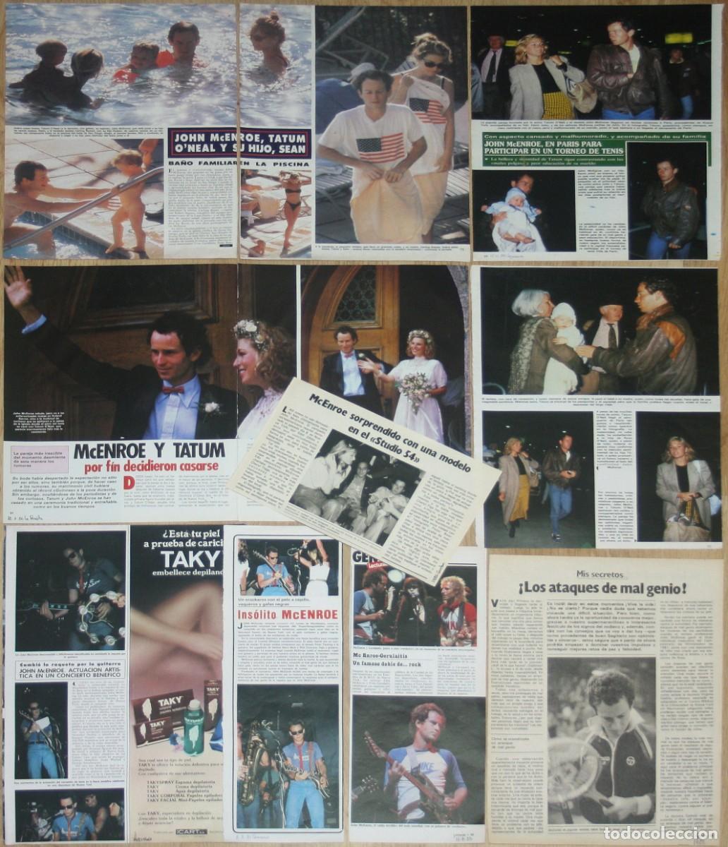 Sports collectibles: JOHN McENROE lote de prensa 1980s spain magazine clippings photos Tatum O'Neal tennis tenis recortes