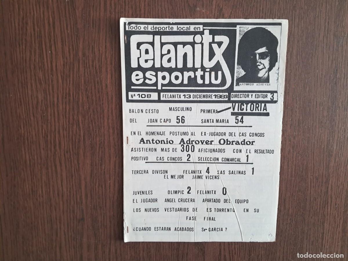 Collezionismo sportivo: revista de deportes, Felanitx esportiu, n&ordm; 108, 13 diciembre 1983, Mallorca.