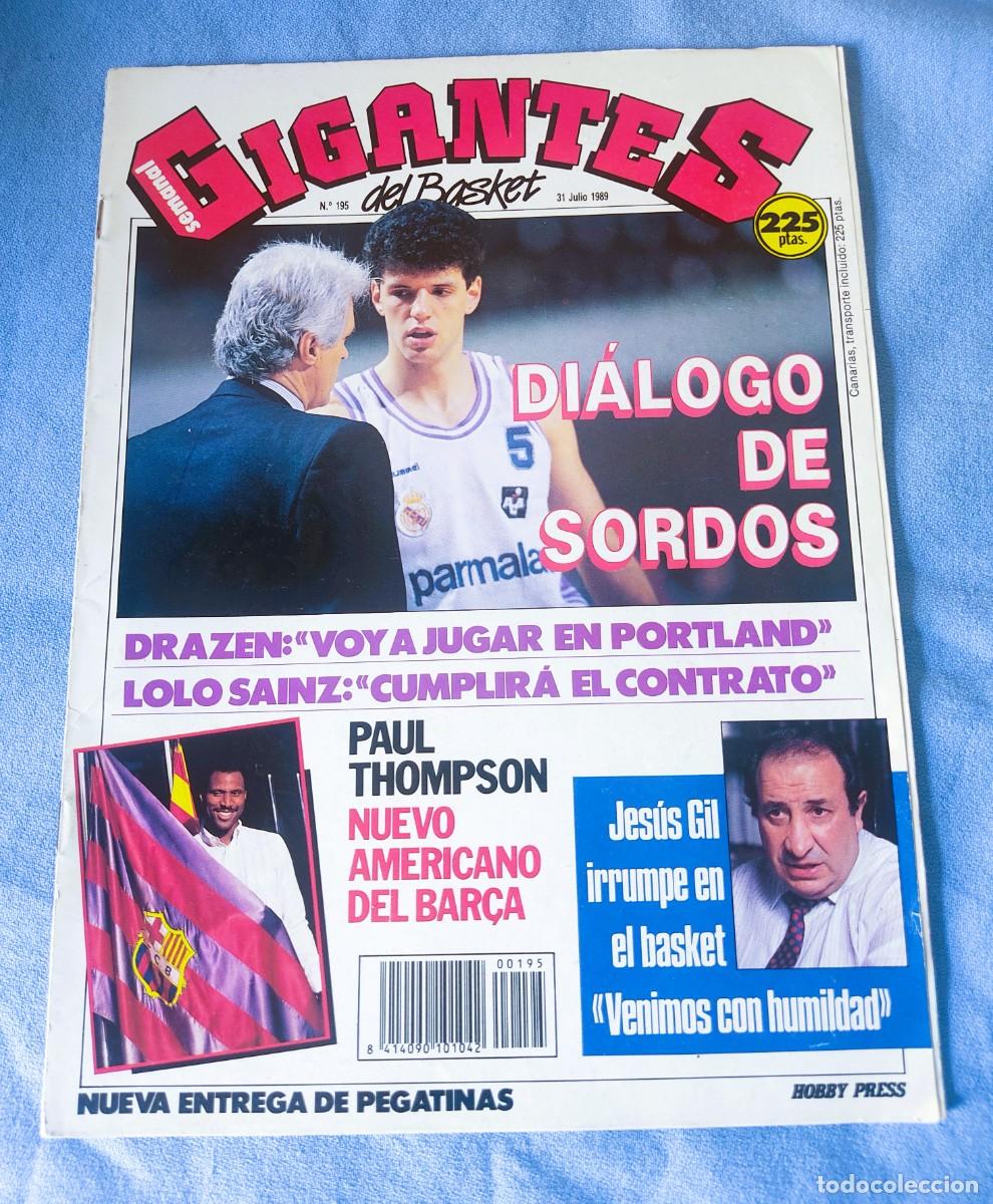 Coleccionismo deportivo: REVISTA GIGANTES DEL BASKET N&ordm; 195 A&Ntilde;O 1989 CON EL POSTER Y LOS CROMOS EN EXCELENTE ESTADO DE KIOSKO