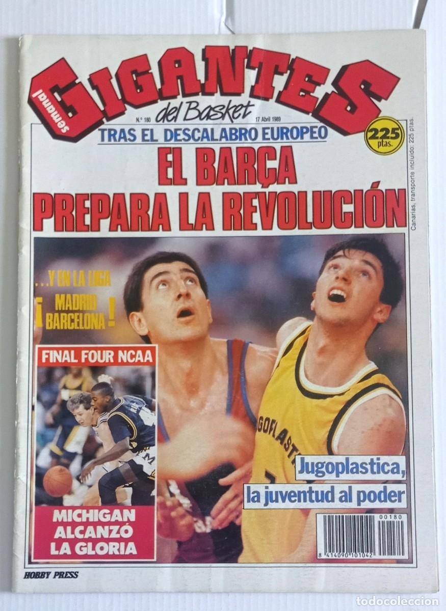 Coleccionismo deportivo: revista GIGANTES del BASKET n&ordm; 180 del a&ntilde;o 1989