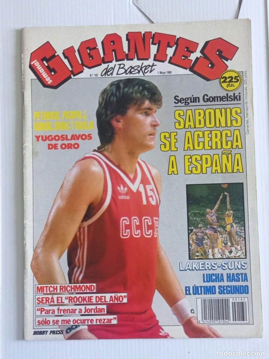 Coleccionismo deportivo: revista GIGANTES del BASKET n&ordm; 182 del a&ntilde;o 1989