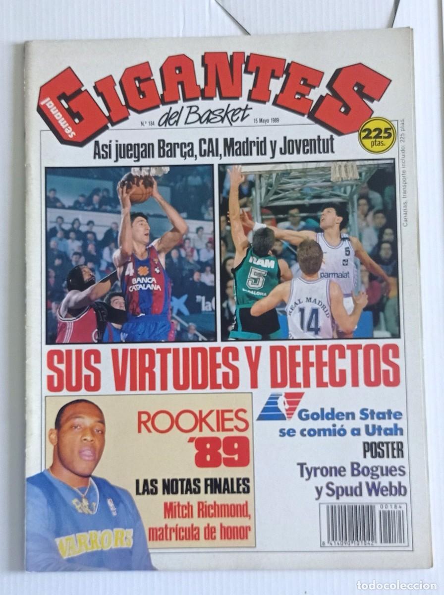 Coleccionismo deportivo: revista GIGANTES del BASKET n&ordm; 184 del a&ntilde;o 1989