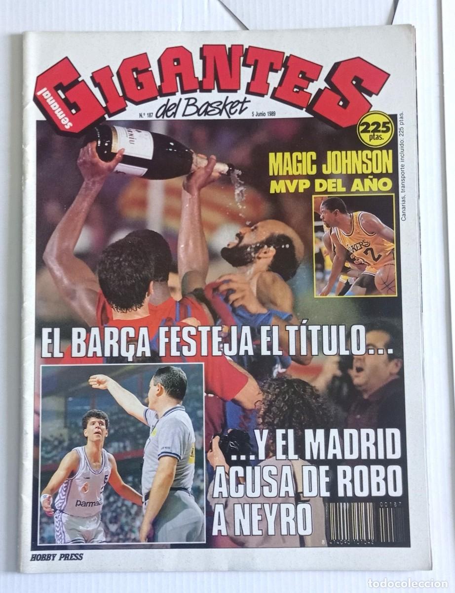 Coleccionismo deportivo: revista GIGANTES del BASKET n&ordm; 187 del a&ntilde;o 1989
