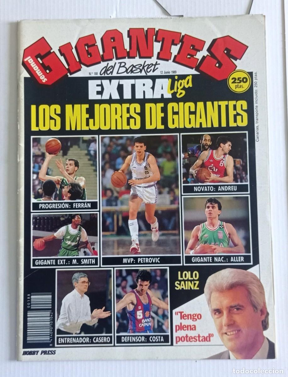 Coleccionismo deportivo: revista GIGANTES del BASKET n&ordm; 188 del a&ntilde;o 1989