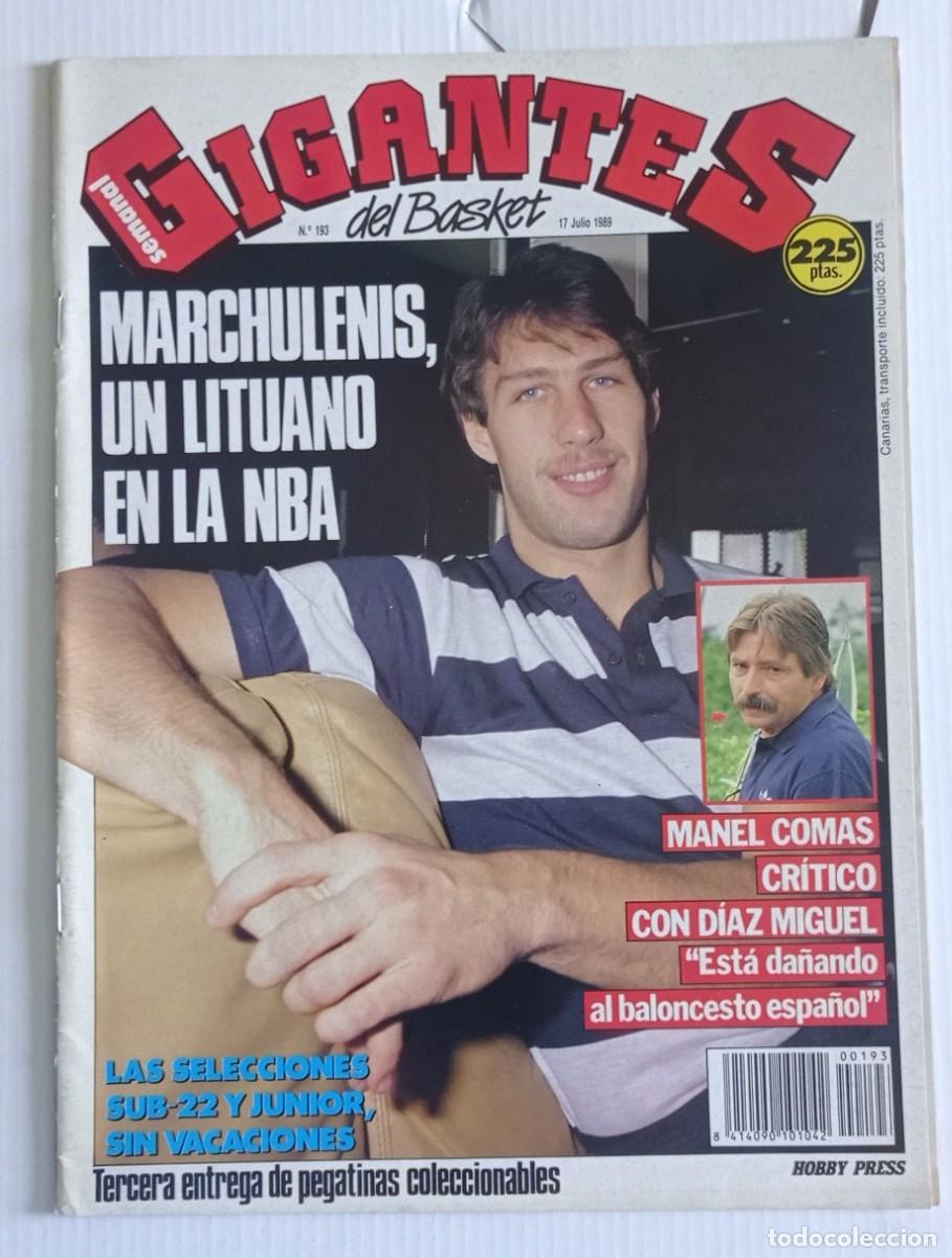 Coleccionismo deportivo: revista GIGANTES del BASKET n&ordm; 193 del a&ntilde;o 1989