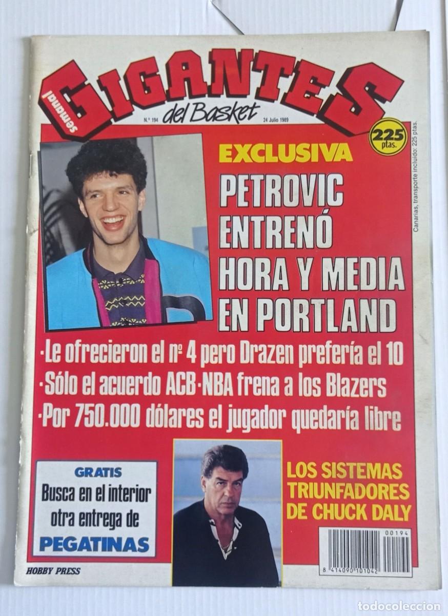 Coleccionismo deportivo: revista GIGANTES del BASKET n&ordm; 194 del a&ntilde;o 1989