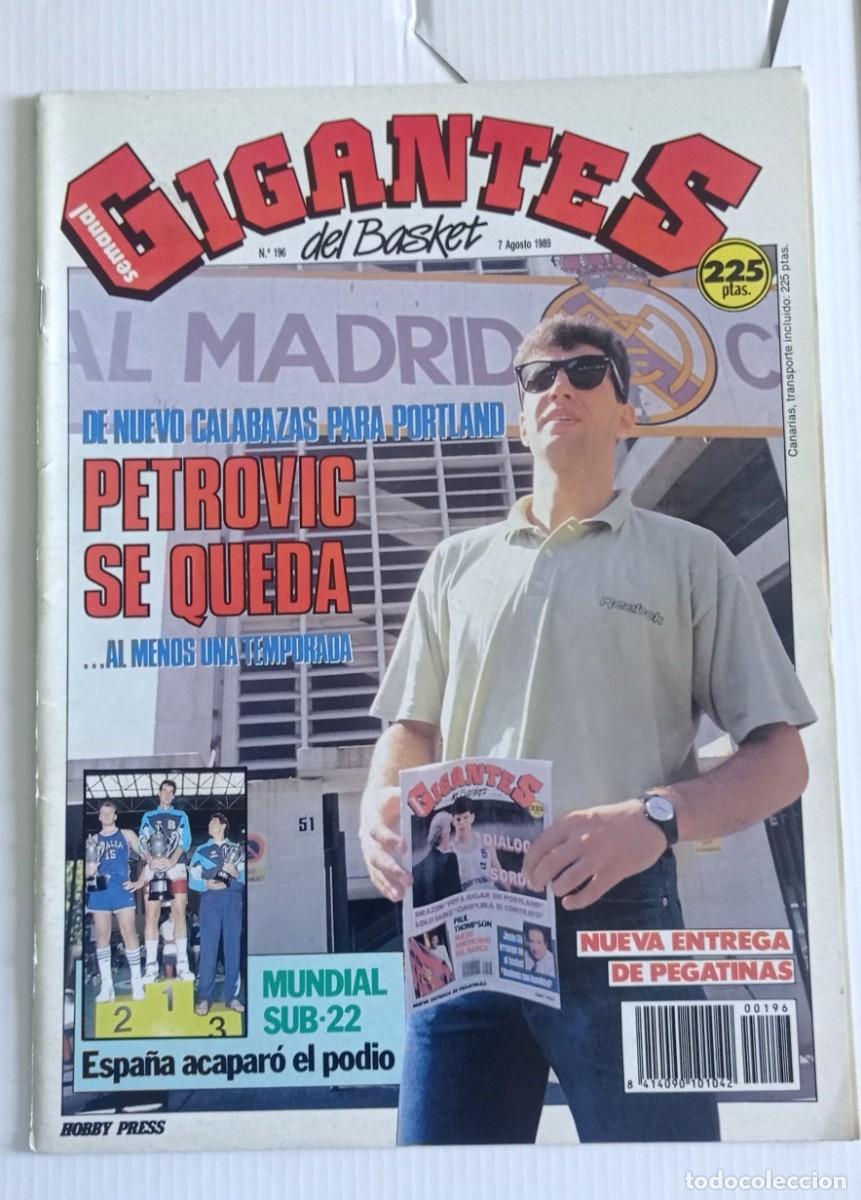 Coleccionismo deportivo: revista GIGANTES del BASKET n&ordm; 196 del a&ntilde;o 1989