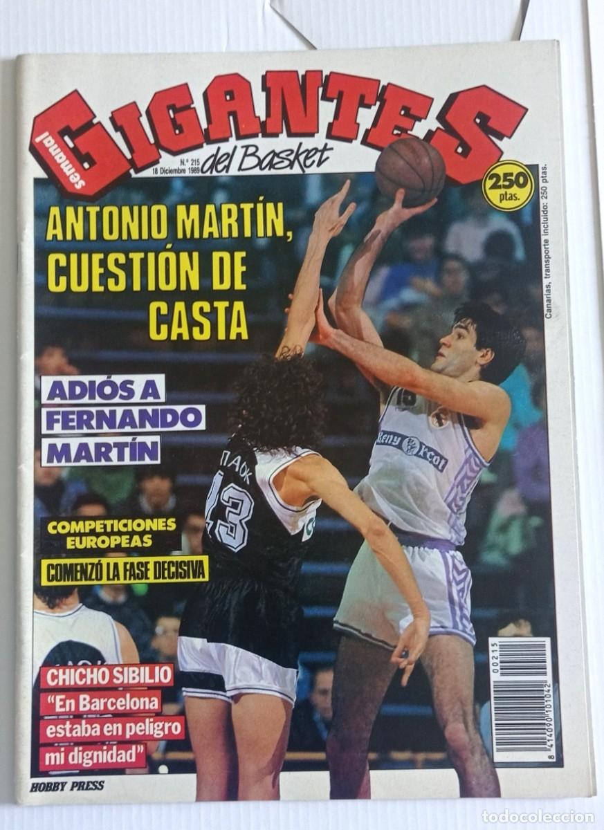 Coleccionismo deportivo: revista GIGANTES del BASKET n&ordm; 215 del a&ntilde;o 1989
